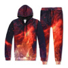 men casual suit sportswear and Hoodie printed long sleeved pants two piece set custom flame tide brand