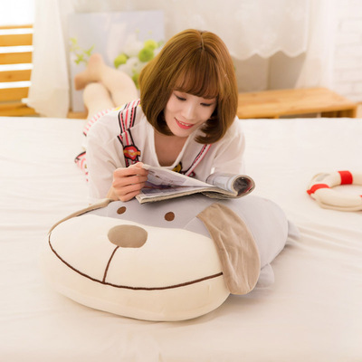 新款趴狗毛绒玩具 羽绒棉填充四面弹新款公仔软体狗2017年供应