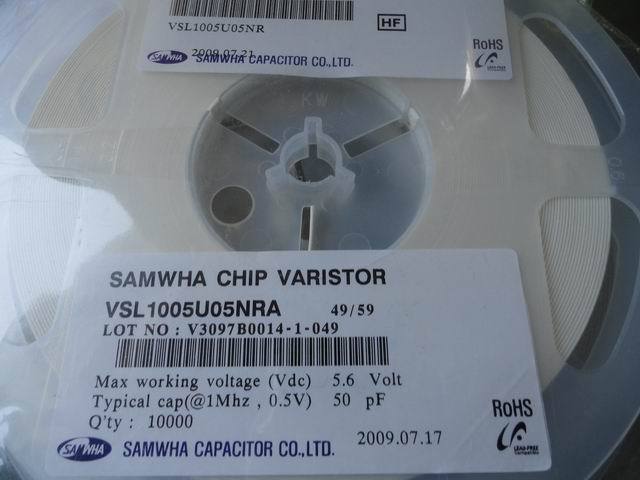VSL1005U05NRA 0402 50pF 5.6V SAMWHA 贴片电容 原装现货