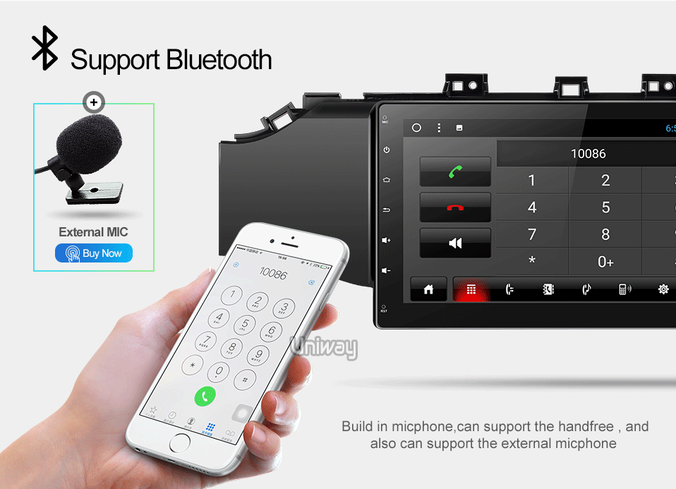 Excellent uniway A17K21071 2G+32G Octa 8 core  android 8.1  car dvd for kia k2 rio 2016 2017 multimedia car radio gps 15