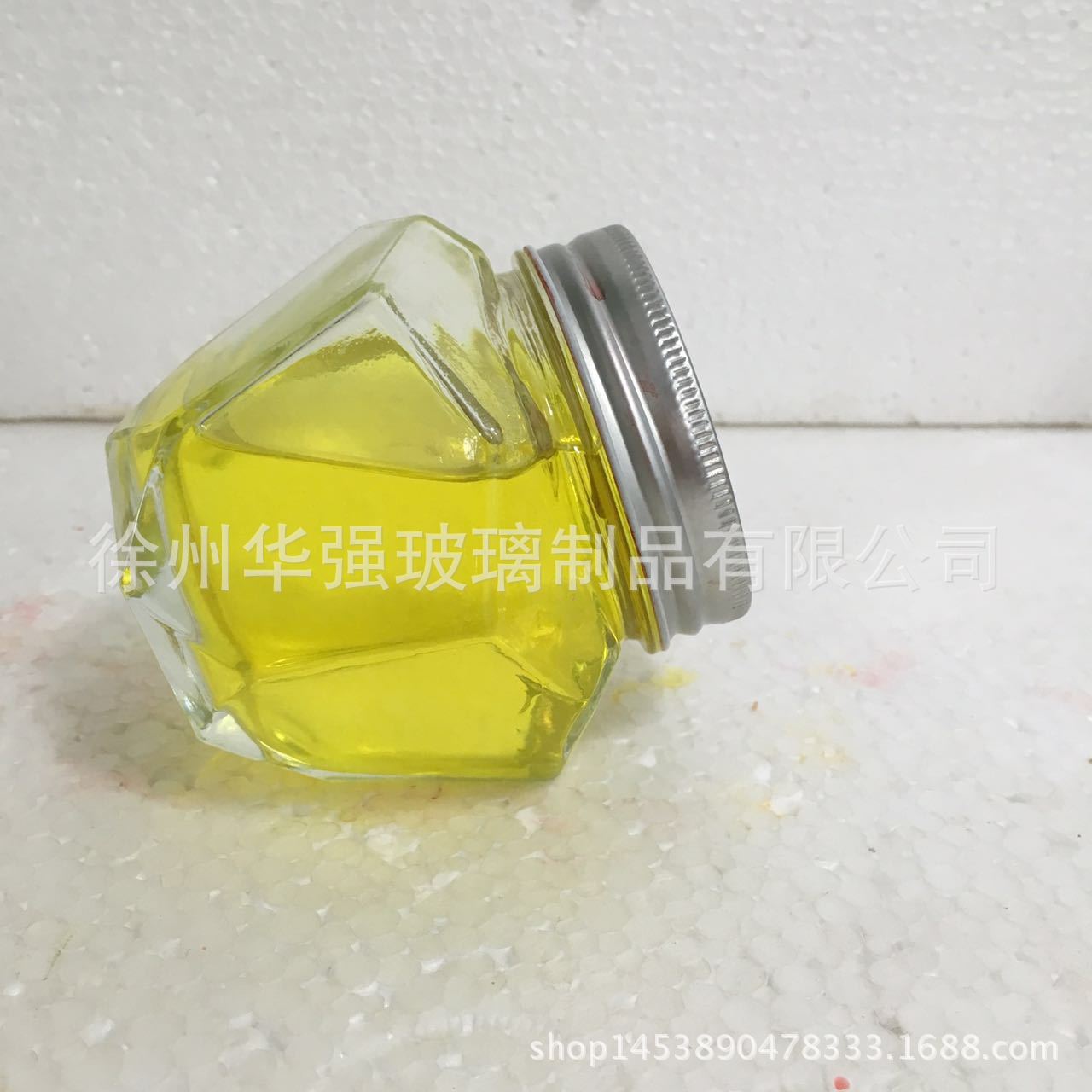 新款350ml高白料六棱玻璃瓶 酱菜瓶 罐头瓶 400g蜂蜜瓶果酱瓶
