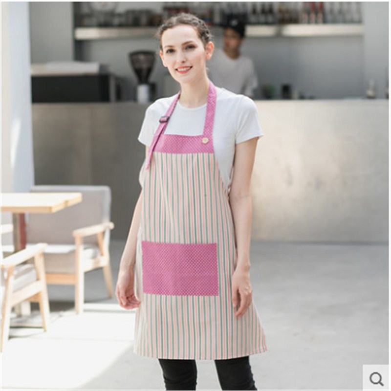 Colgando cuello de la raya vertical de punto de bolsillo-rosa