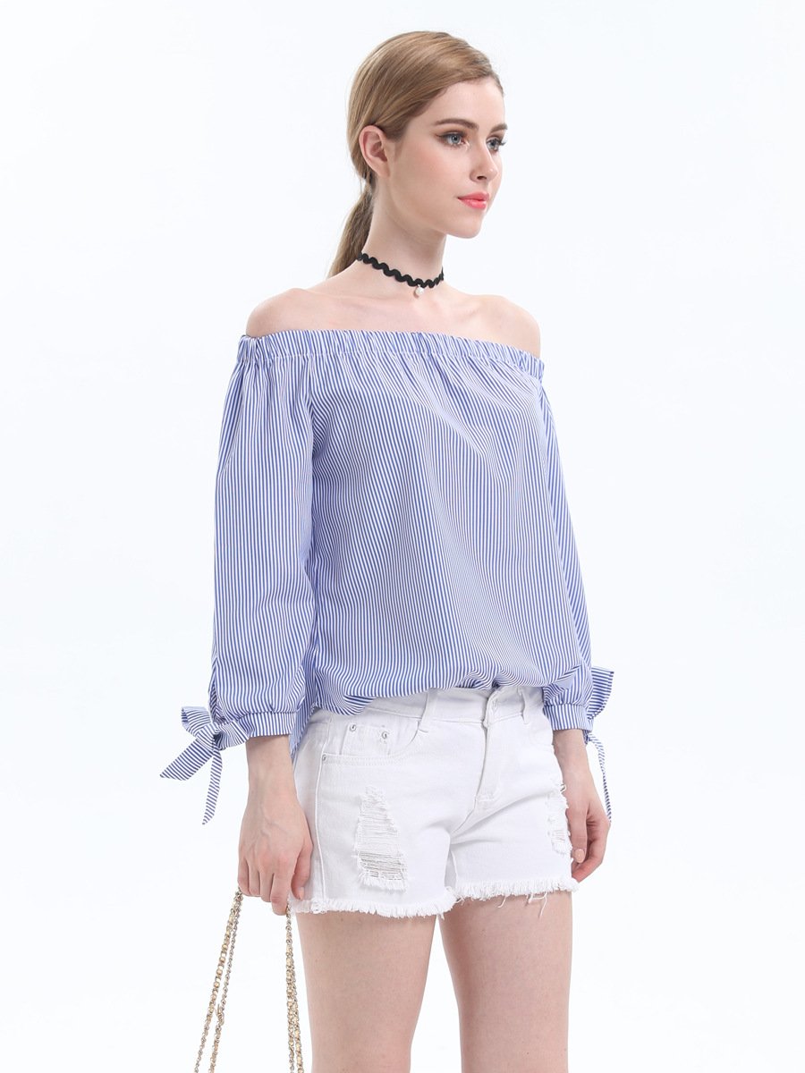 summer new fashion loose blue blouse NSJR48624