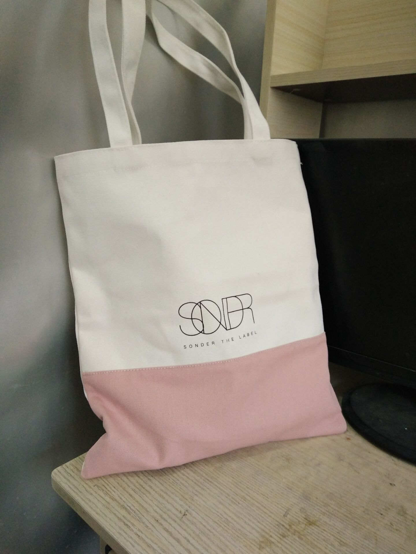 Primavera y verano ulzzang bolso de hombro bolsa de lona de las mujeres estilo japonés bolso de estudiante fresco bolsa de lona de costura
