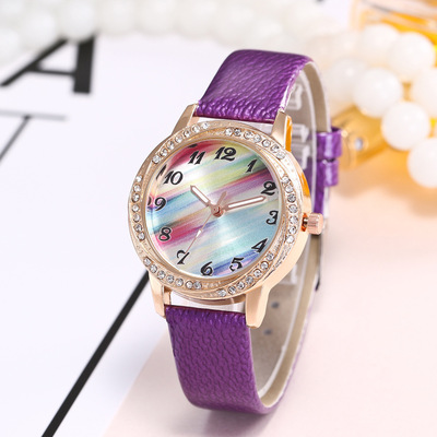 new pattern horo lady Rainbow Belt watch One piece On behalf of number Diamond Quartz watch direct deal