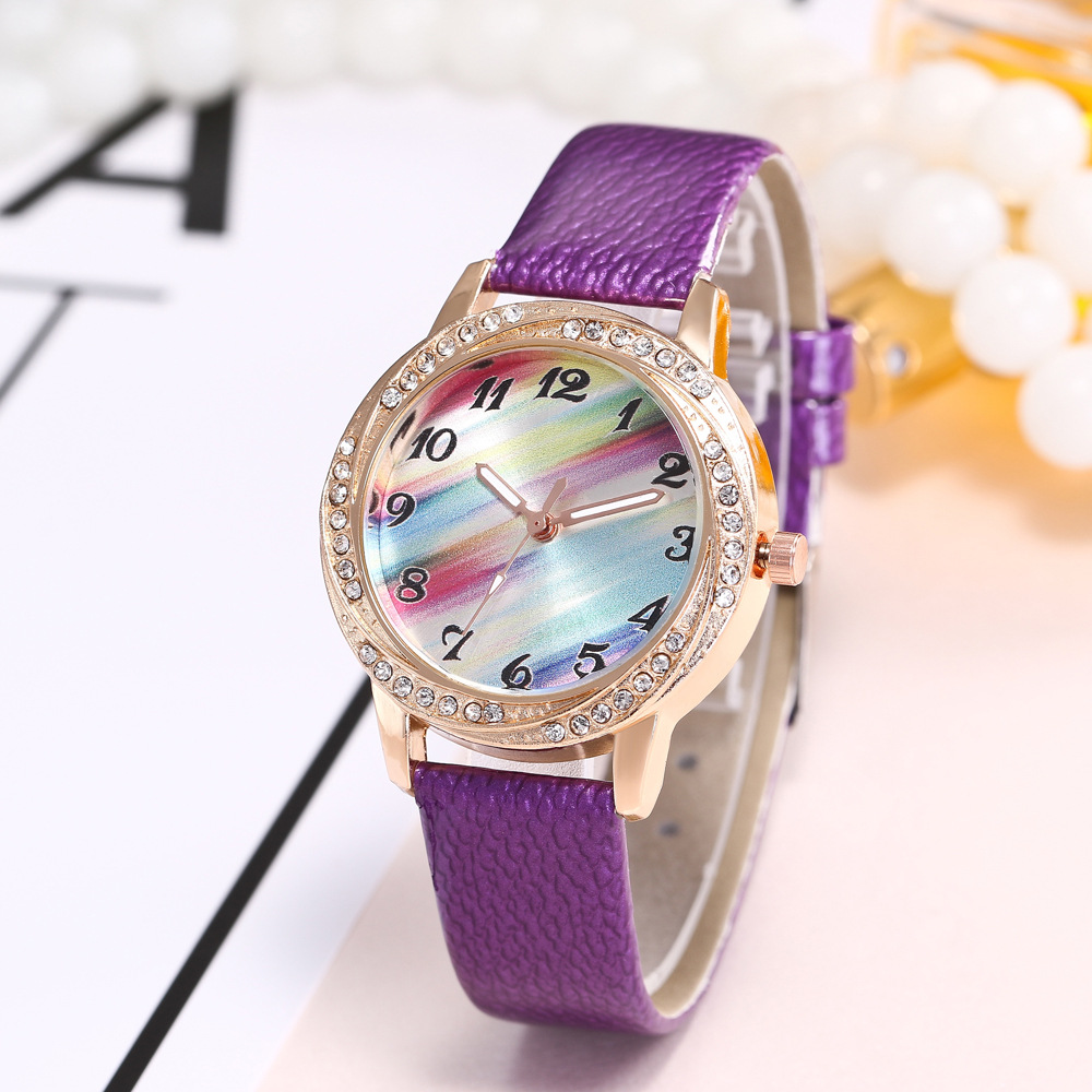 new pattern horo lady Rainbow Belt watch One piece On behalf of number Diamond Quartz watch direct deal