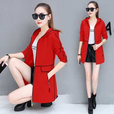 Foreign trade student leisure time Korean Edition new pattern Windbreaker Women's wear 2020 spring and autumn coat Mid length version Little On behalf of