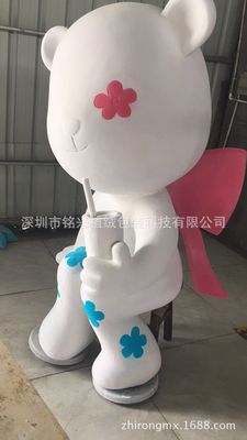 大型廣告動漫戶外商場餐廳玻璃鋼樹脂材料植絨加工表面逼真效果