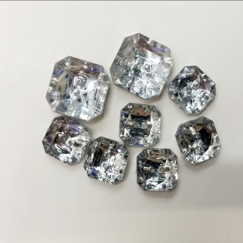 DIY Accessories Acrylic Sew drill square Acrylic Rhinestone Buckle Decorative buckle White crystal buckle