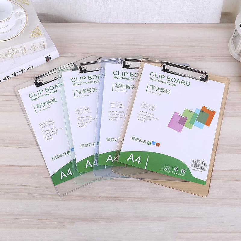 (2개) 직접 판매 투명 플라스틱 의자 쓰기 보드 클립 A4 태블릿 클립 쓰기 사무용품 폴더