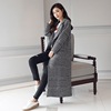 2021 Spring and Autumn Korean women's plaid gruffy coat winter slim slim length of long-style thousand birds