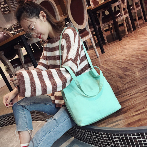 2019 New Canvas Bag Women's Single Shoulder Casual Bag Shopping Bag Personal Canvas Bag Factory Direct Sale
