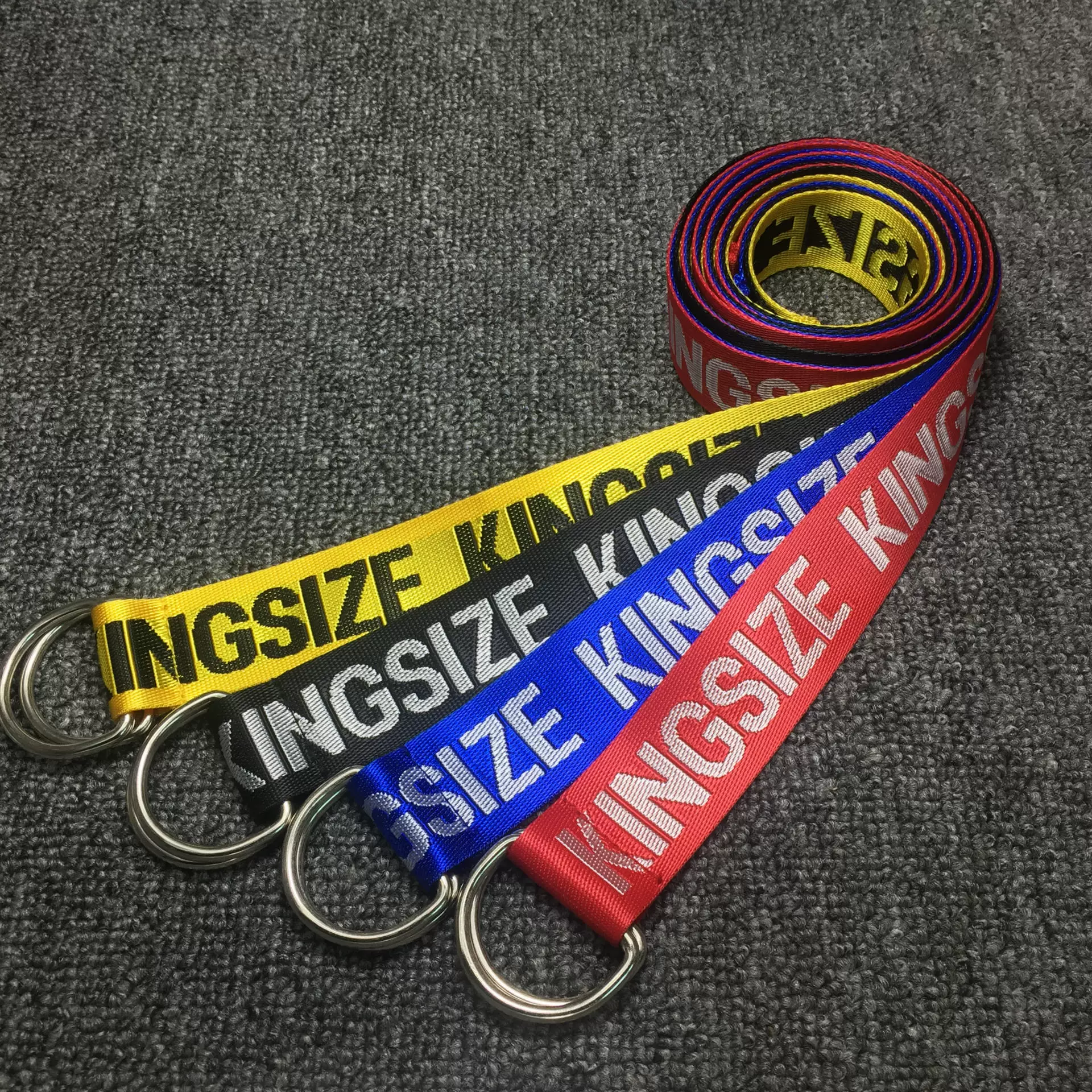 Nylon long belt with letters, trousers