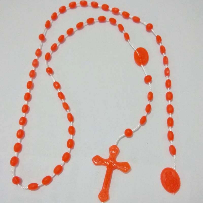Goods Overseas Luminous Cross Necklace Religious Catholic Jewelry Plastic Luminous Rosary
