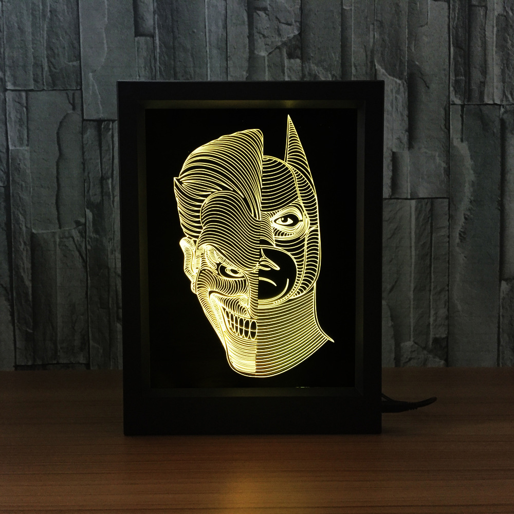 3d相框灯 创意相框灯 led相框灯惩罚面具骷髅头