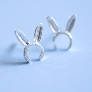 Fashion Rabbit Ear Stud Alloy Plating Cute Animal Bunny Ear Studs Wholesale display picture 5