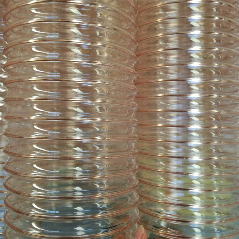 吸锯末软管耐磨弹性钢丝软管20公分大口径pu通风管厂家直供