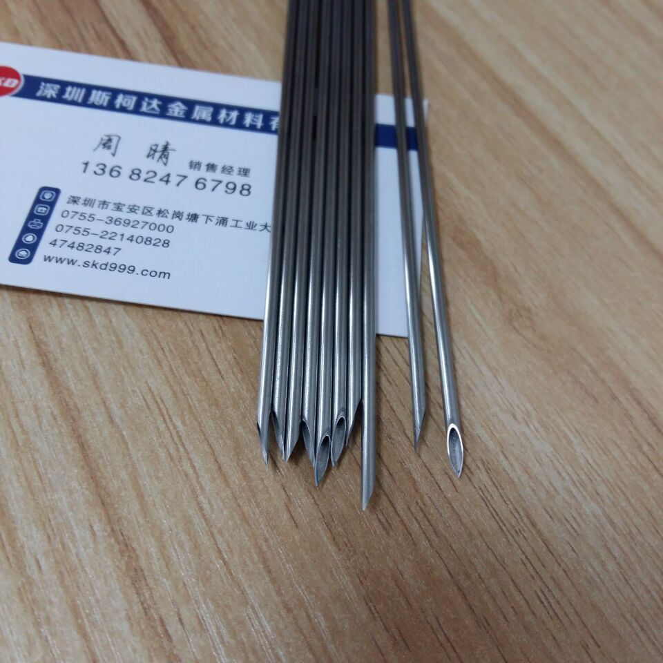 厦门304不锈钢毛细管厂家0.9*0.1/0.15mm 精扎管加工切断磨尖定制