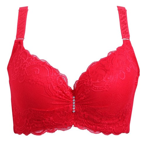 Lace sexy large size thin bra foreign trade bra with steel ring gathered side adjustable women's underwear wholesale
