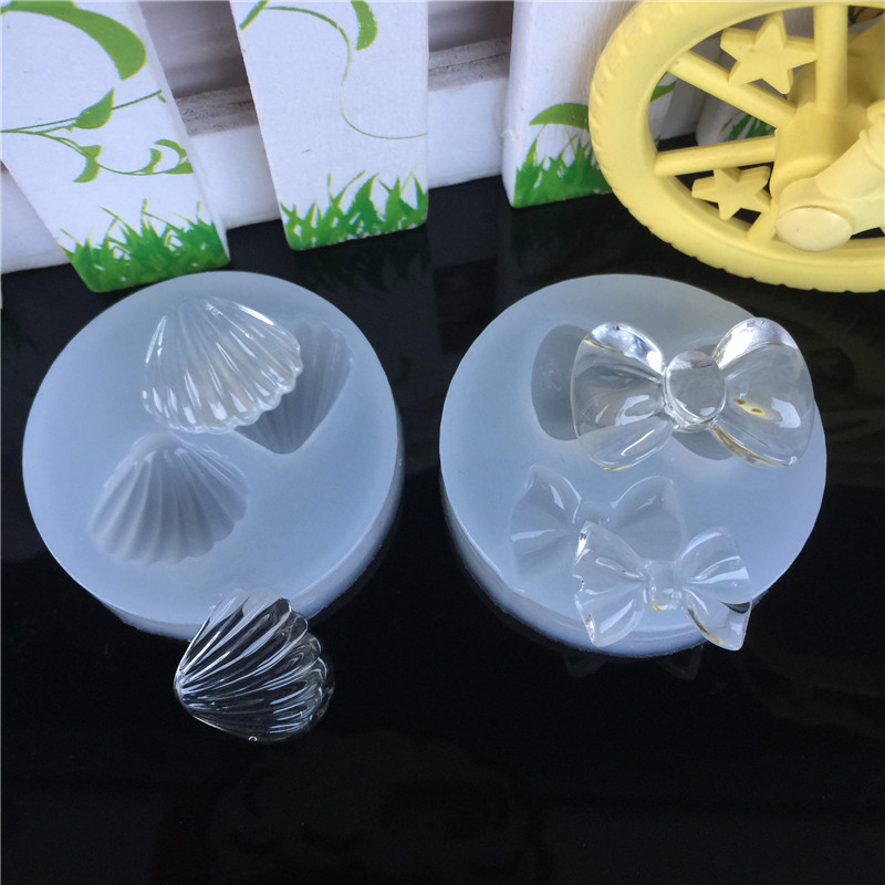 新款镜面贝壳蝴蝶结滴胶UV胶硅胶模具手工模饰品装饰配件手机壳蛋