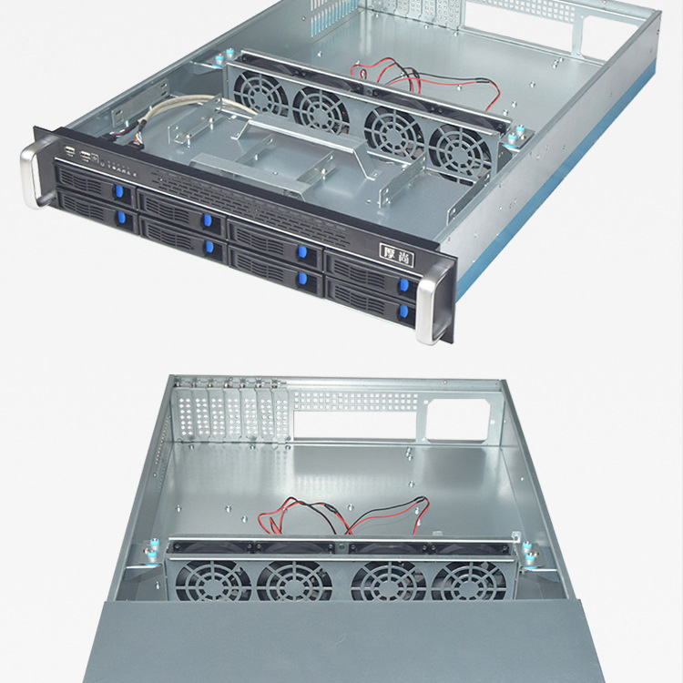2U机架式热插拔机箱8盘位机箱网吧数据存储680深服务器大板机箱