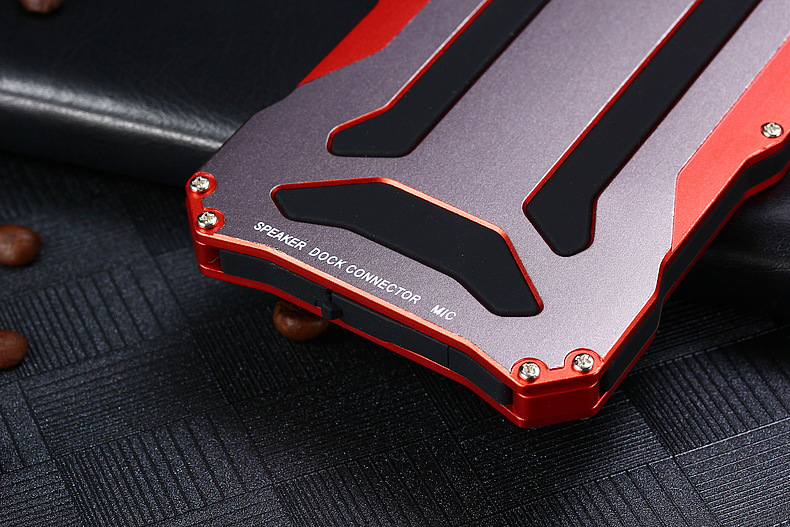 S.CENG Gundam Water Resistant Dustproof Shockproof Silicone Gorilla Glass Aluminum Alloy Metal Case Cover for Apple iPhone X