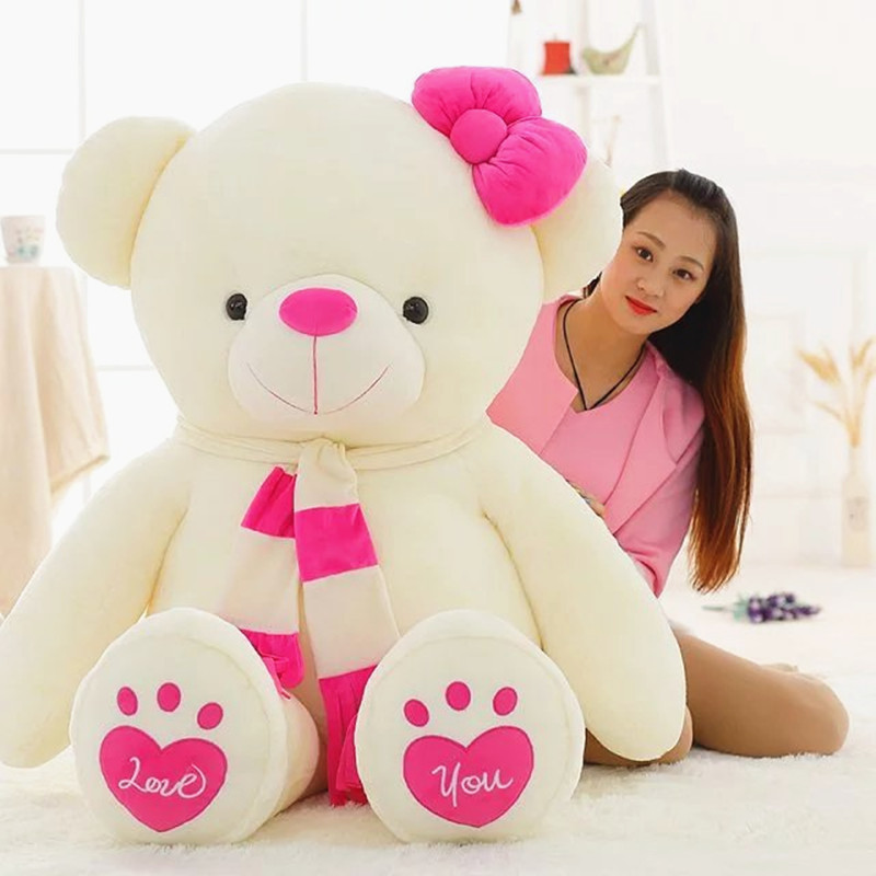 Cute scarf teddy bear plush toy doll gir...