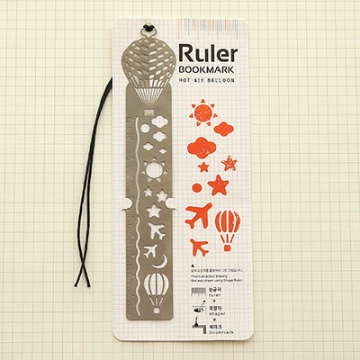 Fresh cartoon stationery for elementary school students, metal template, ruler