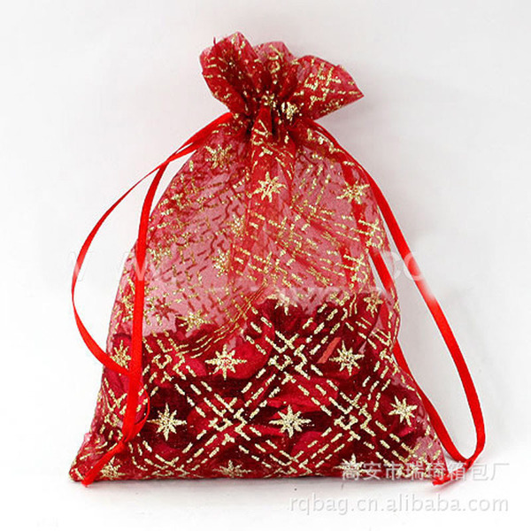 Gauze white jewelry storage bag flower-shaped