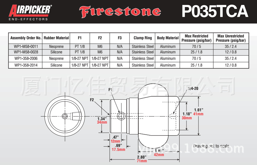 FIRESTONE空气弹簧 WP1-358-2006 凡士通 美国原装原厂