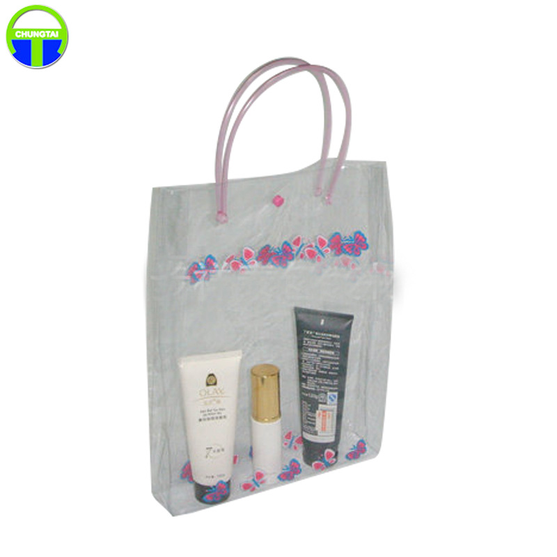 东莞pvc透明手拎袋 礼品pvc印花服装手提袋手挽袋现货便捷手提袋