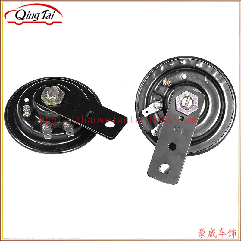 厂家直销汽车喇叭 12v 24v电子盆型喇叭黑色115声级高音喇叭批发详情图9