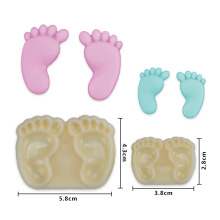 翻糖模具 大小奶瓶 脚印 脚丫造型模具 翻糖压模 2个印模为一套