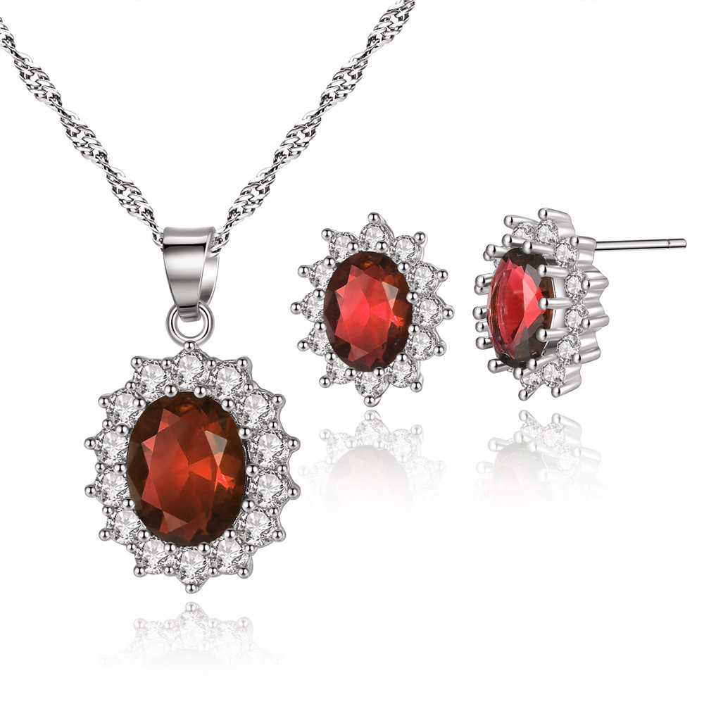 Simple Copper Zircon Necklace Earring Set display picture 2