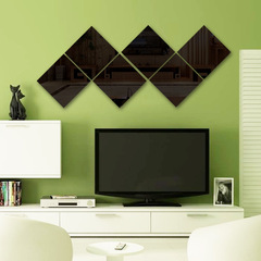 廠家批發新款鏡面鏡子貼花 正方形多尺寸牆壁背景裝飾Z101