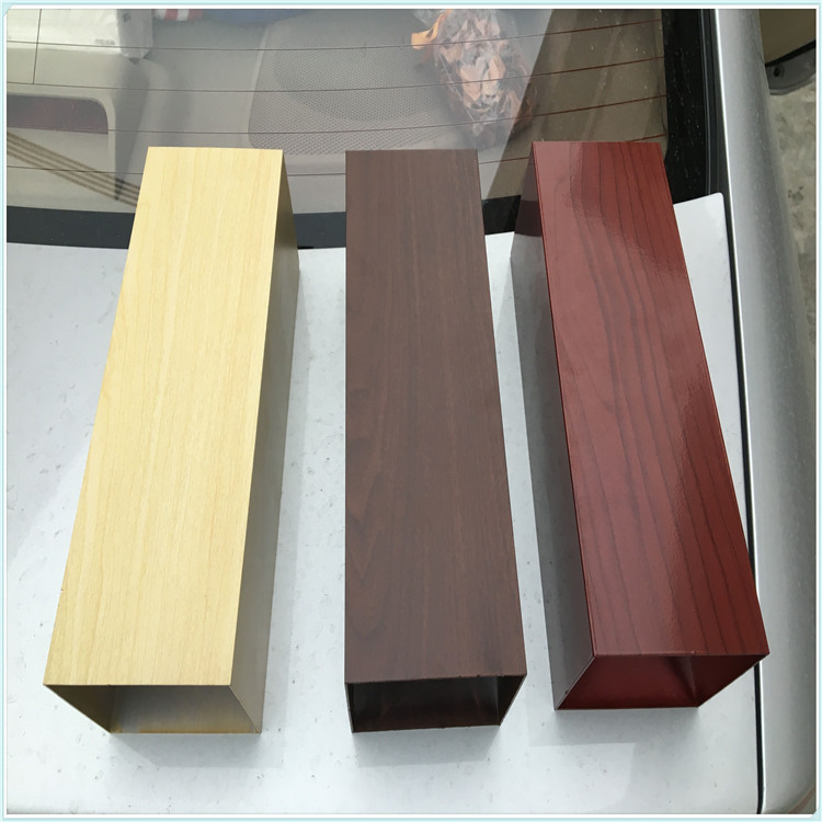 彩色木纹6063铝合金方管，喷涂6061合金铝方管定制