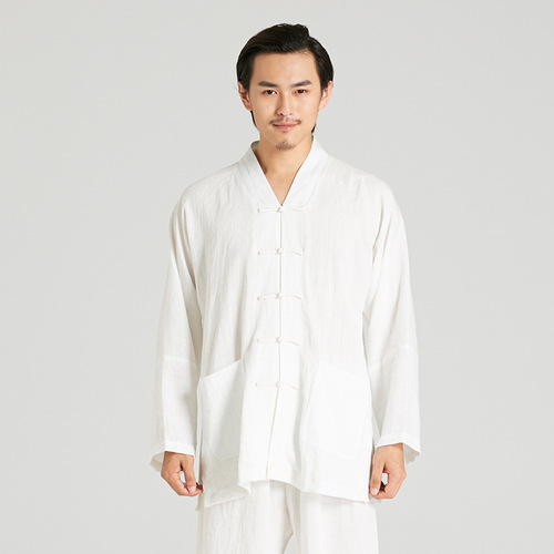 tai chi clothing chinese kung fu uniforms Adult linen long sleeve tai chi clothing traditional martial arts training clothes morning exercise clothes