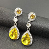 Fashionable shiny crystal earings, earrings, universal accessory, wholesale