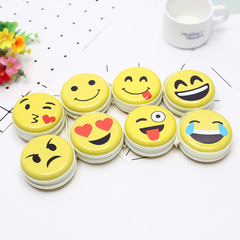 Factory direct supply cartoon creative tinplate coin purse, cute emoji coin purse, keychain coin bag wholesale