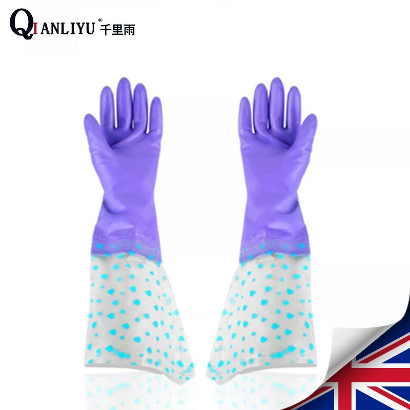 厂家直销秋冬加长接袖橡胶保暖家务加厚棉绒洗碗批发厨房耐油A|ru