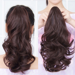  Wig horsetail female short false ponytail grip clip curly hair horsetail short pear claw clip wig horsetail short curly hair