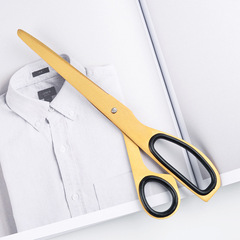 Stainless steel metal gold-plated manual scissors, Nordic asymmetrical student office work scissors wholesale