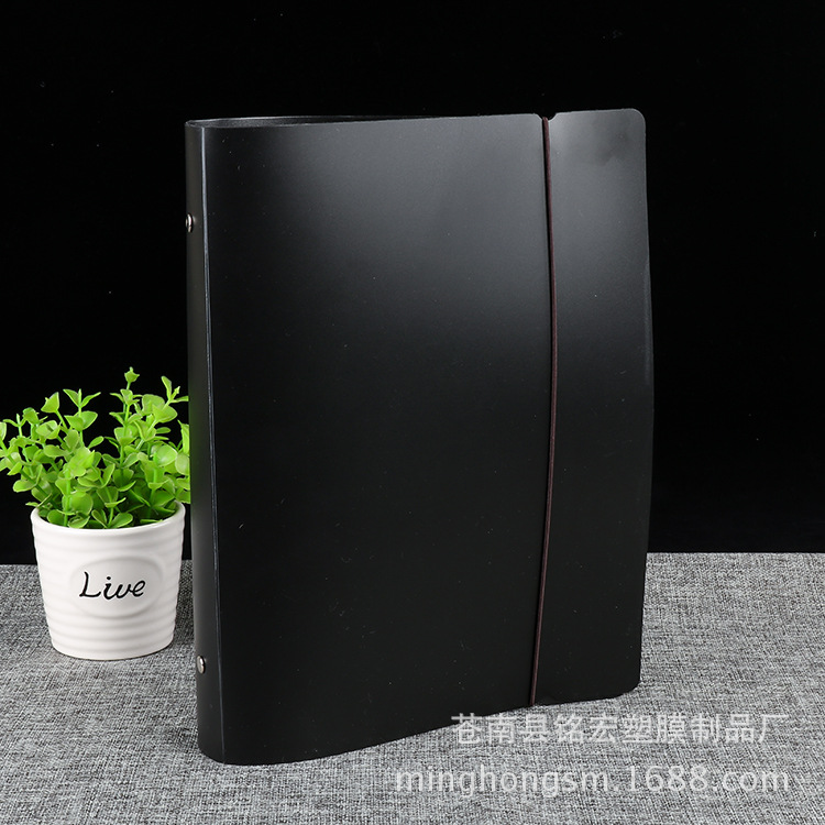 En stock A4B5A5A6A7 Carpeta de plástico esmerilado PP negro de 6 agujeros