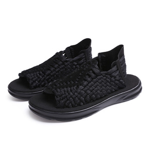 ស្បែកជើងនារី Men Casual Sandals Hand Woven Slippers Shoes PZ165426