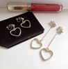 Cute earrings heart-shaped, minimalistic ear clips, no pierced ears, simple and elegant design