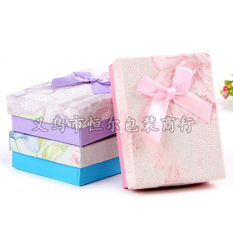 首饰套装蝴蝶结天地盖印花礼品包装盒饰品盒规格来样做厂家批发