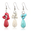 Retro turquoise ethnic marble earrings, European style, simple and elegant design, ethnic style