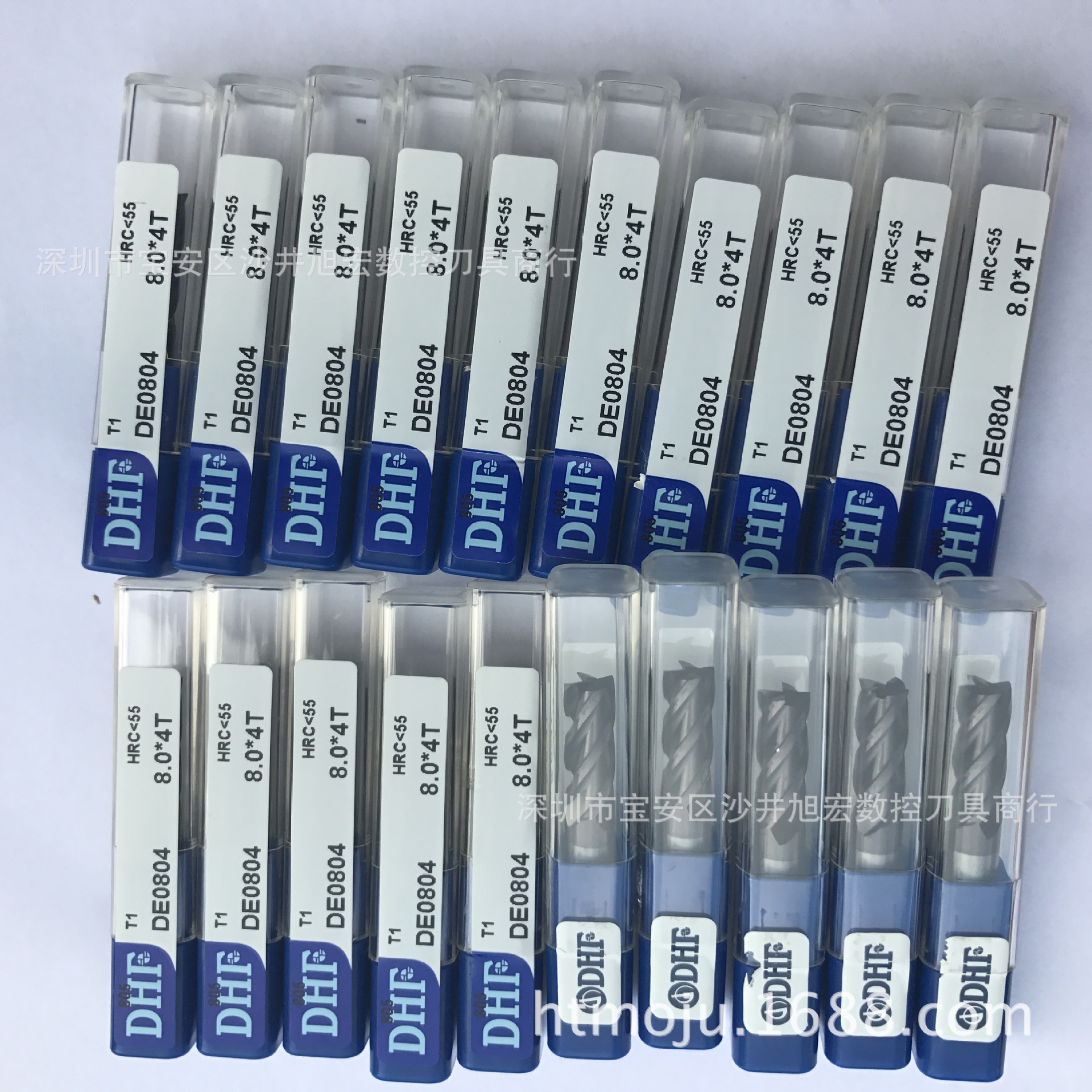 55度/60度/68度台湾DHF钨钢涂层平底铣刀4刃DE0804/8.0