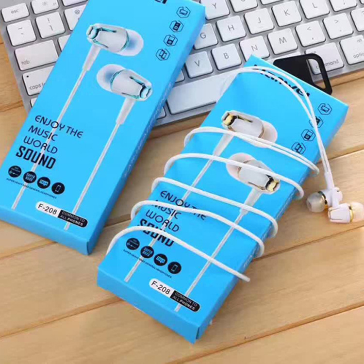 currency box-packed Plating Line mobile phone Flat Tuning headset apply Android intelligence Conversation Earplugs wholesale