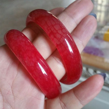 送礼佳品 岫玉烧色鸡血石色手镯凤血玉镯红色手镯女款 送礼佳品